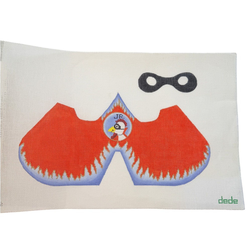 Dede Ogden Needlepoint Canvas Rooster Jr Bird Cape Mask Hand Painted 2000